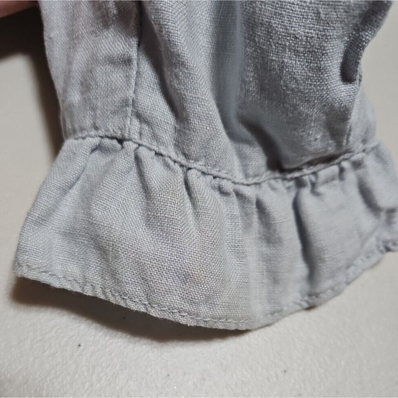 FEI Anthropologie Linen Jacket Blazer Size 8 Ruffle Lightweight Designer Coastal - Picture 12 of 15